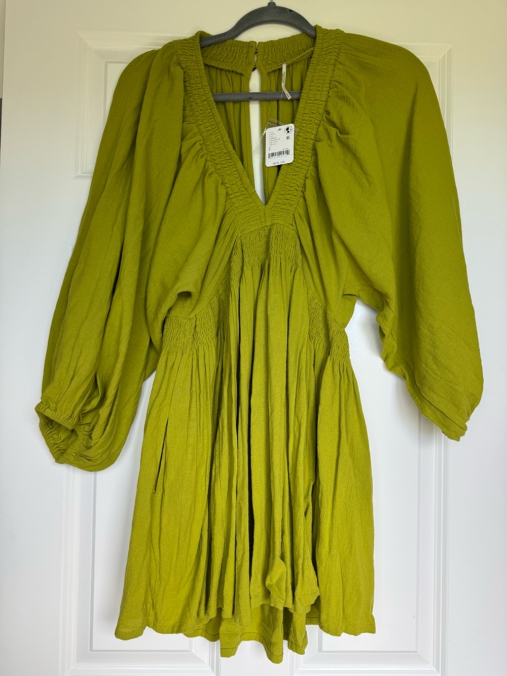 Free People lime green mini dress